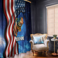 American Flag Bass Fishing Graphic Window Curtain Patriotic Fish and Starry Galaxy Background - Wonder Print Shop