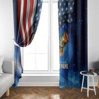 American Flag Bass Fishing Graphic Window Curtain Patriotic Fish and Starry Galaxy Background - Wonder Print Shop