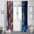 American Flag Bass Fishing Graphic Window Curtain Patriotic Fish and Starry Galaxy Background - Wonder Print Shop