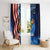 American Flag Bass Fishing Graphic Window Curtain Patriotic Fish and Starry Galaxy Background - Wonder Print Shop