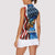 American Flag Bass Fishing Graphic Women Sleeveless Polo Shirt Patriotic Fish and Starry Galaxy Background - Wonder Print Shop