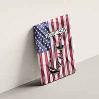 Fishing Fish Hook American Flag Canvas Wall Art Custom Name Graphic in Patriotic Striped Theme - Wonder Print Shop
