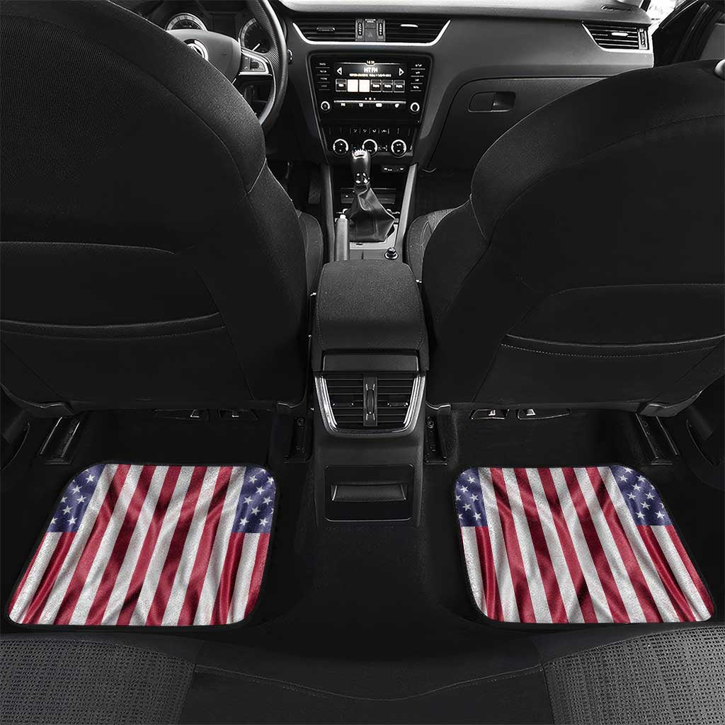 Fishing Fish Hook American Flag Car Mats Custom Name Graphic in Patriotic Striped Theme - Wonder Print Shop