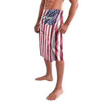 Fishing Fish Hook American Flag Lavalava Custom Name Graphic in Patriotic Striped Theme - Wonder Print Shop