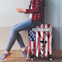 Fishing Fish Hook American Flag Luggage Cover Custom Name Graphic in Patriotic Striped Theme - Wonder Print Shop