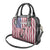 Fishing Fish Hook American Flag Shoulder Handbag Custom Name Graphic in Patriotic Striped Theme - Wonder Print Shop
