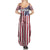 Fishing Fish Hook American Flag Summer Maxi Dress Custom Name Graphic in Patriotic Striped Theme - Wonder Print Shop