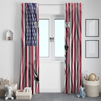 Fishing Fish Hook American Flag Window Curtain Custom Name Graphic in Patriotic Striped Theme - Wonder Print Shop