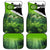 Green and Black Largemouth Bass Fishing Car Mats Custom Name Design and Angler Silhouette Illustration - Wonder Print Shop