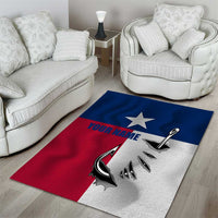 Texas Flag Fishing Area Rug Hook and Fish Illustration and Custom Name Detail - Wonder Print Shop