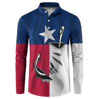 Texas Flag Fishing Button Sweatshirt Hook and Fish Illustration and Custom Name Detail - Wonder Print Shop