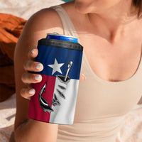 Texas Flag Fishing 4 in 1 Can Cooler Tumbler Hook and Fish Illustration and Custom Name Detail - Wonder Print Shop