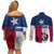 Texas Flag Fishing Couples Matching Off Shoulder Short Dress and Long Sleeve Button Shirt Hook and Fish Illustration and Custom Name Detail - Wonder Print Shop