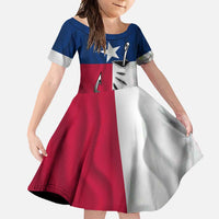 Texas Flag Fishing Family Matching Off Shoulder Maxi Dress and Hawaiian Shirt Hook and Fish Illustration and Custom Name Detail - Wonder Print Shop