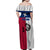 Texas Flag Fishing Family Matching Off Shoulder Maxi Dress and Hawaiian Shirt Hook and Fish Illustration and Custom Name Detail - Wonder Print Shop