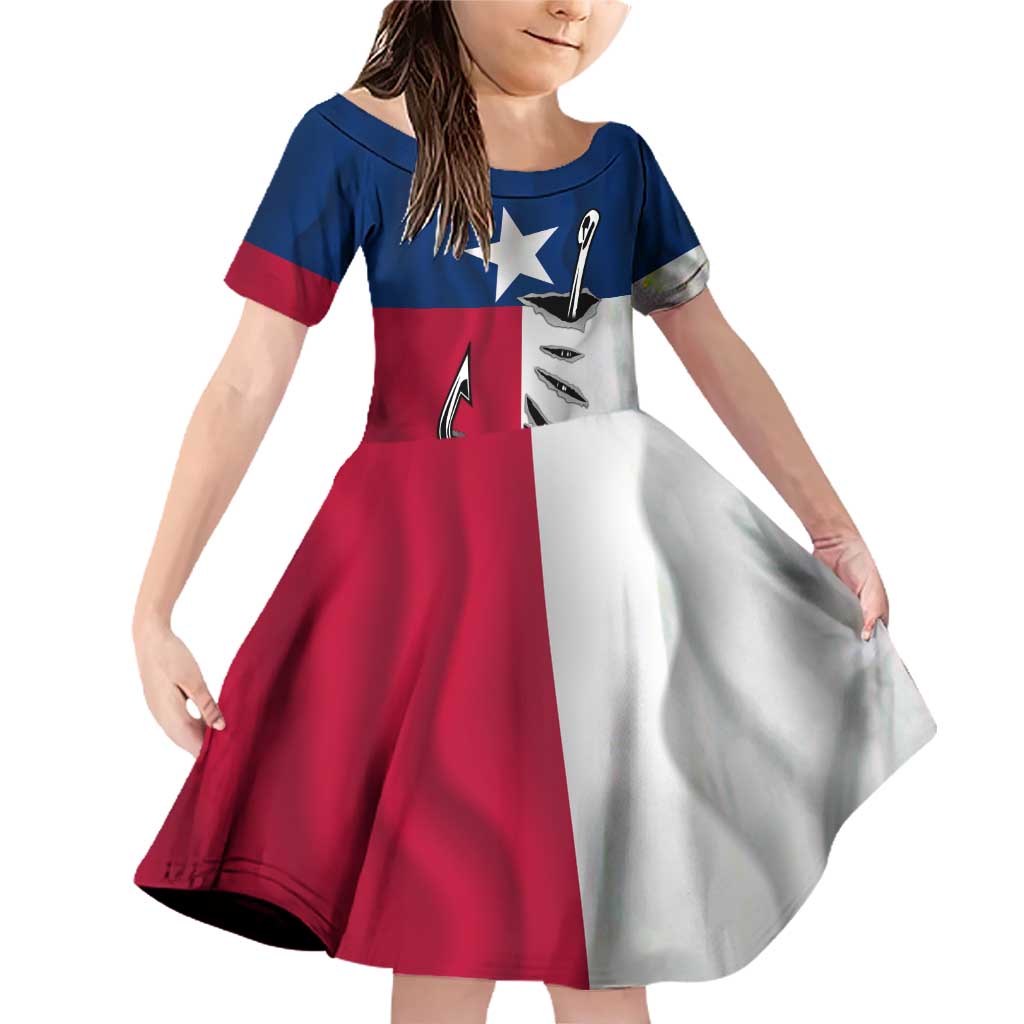 Texas Flag Fishing Family Matching Off Shoulder Short Dress and Hawaiian Shirt Hook and Fish Illustration and Custom Name Detail - Wonder Print Shop