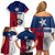Texas Flag Fishing Family Matching Off Shoulder Short Dress and Hawaiian Shirt Hook and Fish Illustration and Custom Name Detail - Wonder Print Shop
