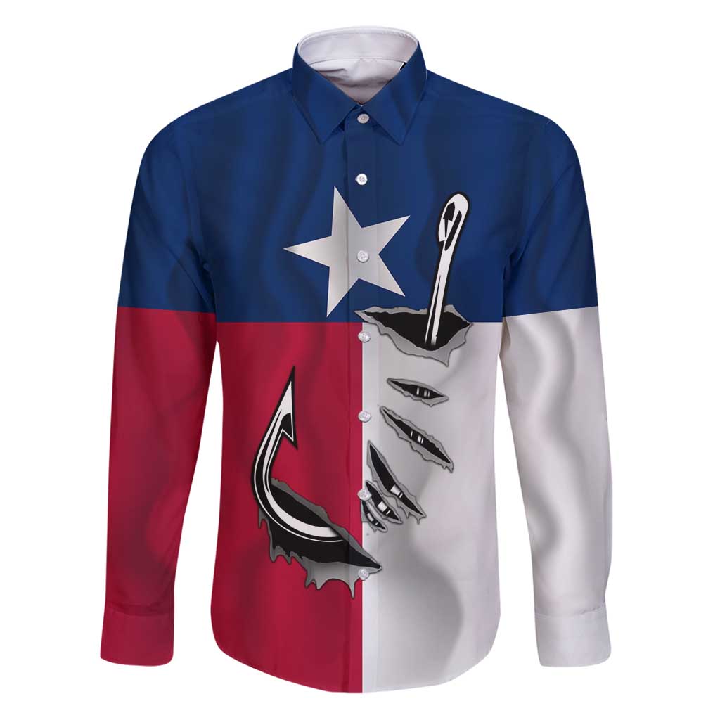 Texas Flag Fishing Family Matching Puletasi and Hawaiian Shirt Hook and Fish Illustration and Custom Name Detail - Wonder Print Shop