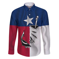 Texas Flag Fishing Family Matching Puletasi and Hawaiian Shirt Hook and Fish Illustration and Custom Name Detail - Wonder Print Shop