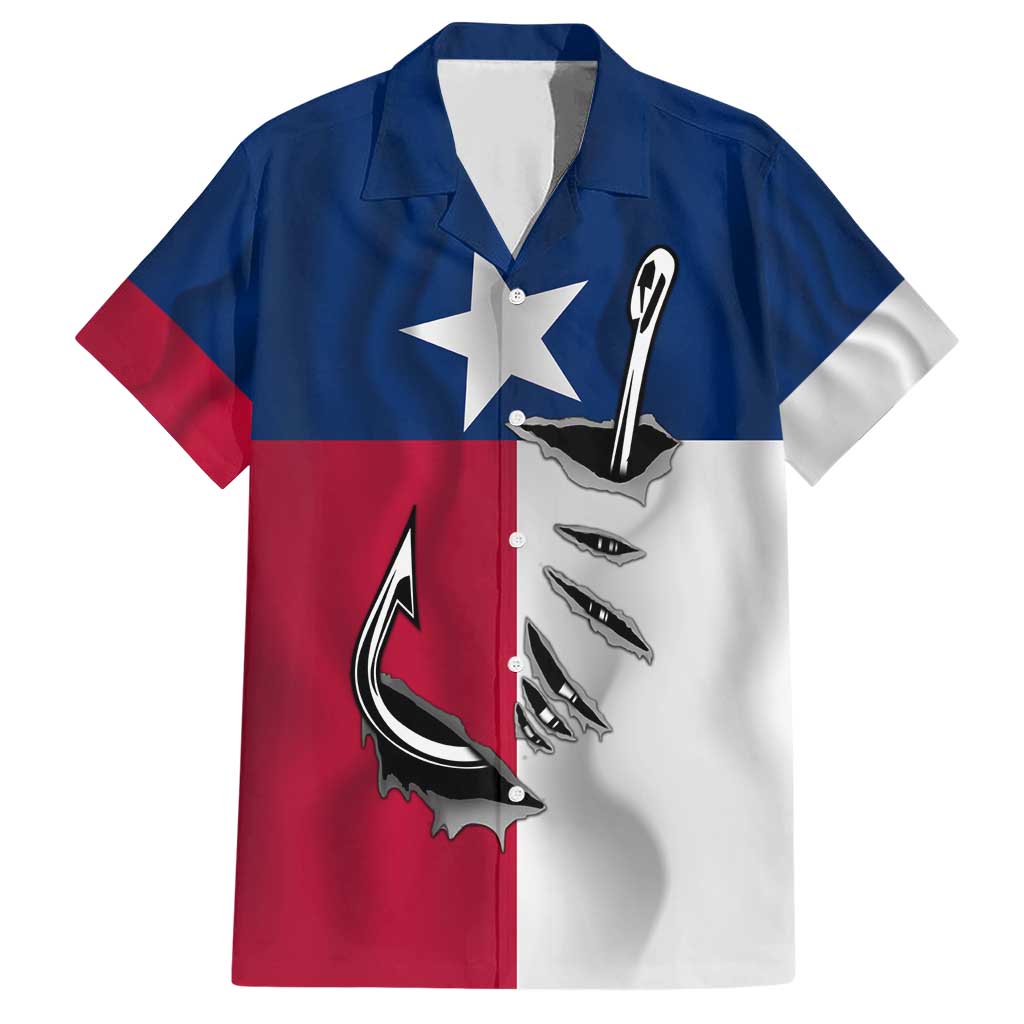 Texas Flag Fishing Family Matching Short Sleeve Bodycon Dress and Hawaiian Shirt Hook and Fish Illustration and Custom Name Detail - Wonder Print Shop
