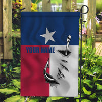 Texas Flag Fishing Garden Flag Hook and Fish Illustration and Custom Name Detail - Wonder Print Shop