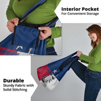 Texas Flag Fishing Grocery Bag Hook and Fish Illustration and Custom Name Detail - Wonder Print Shop