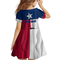 Texas Flag Fishing Kid Short Sleeve Dress Hook and Fish Illustration and Custom Name Detail - Wonder Print Shop