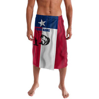 Texas Flag Fishing Lavalava Hook and Fish Illustration and Custom Name Detail - Wonder Print Shop