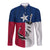 Texas Flag Fishing Long Sleeve Button Shirt Hook and Fish Illustration and Custom Name Detail - Wonder Print Shop