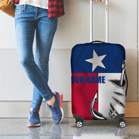 Texas Flag Fishing Luggage Cover Hook and Fish Illustration and Custom Name Detail - Wonder Print Shop