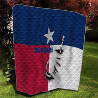 Texas Flag Fishing Quilt Hook and Fish Illustration and Custom Name Detail - Wonder Print Shop