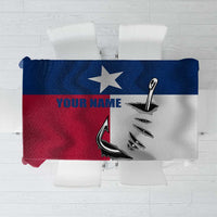 Texas Flag Fishing Tablecloth Hook and Fish Illustration and Custom Name Detail - Wonder Print Shop