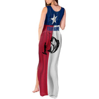 Texas Flag Fishing Tank Maxi Dress Hook and Fish Illustration and Custom Name Detail - Wonder Print Shop