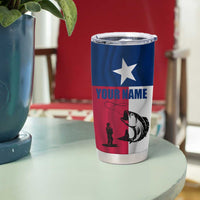 Texas Flag Fishing Tumbler Cup Hook and Fish Illustration and Custom Name Detail - Wonder Print Shop