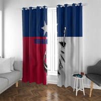 Texas Flag Fishing Window Curtain Hook and Fish Illustration and Custom Name Detail - Wonder Print Shop