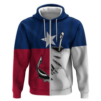 Texas Flag Fishing Zip Hoodie Hook and Fish Illustration and Custom Name Detail - Wonder Print Shop