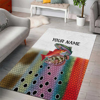 Multicolor Fish Pattern Design Area Rug Fishing Scaled Texture and Custom Name Print - Wonder Print Shop