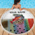 Multicolor Fish Pattern Design Beach Blanket Fishing Scaled Texture and Custom Name Print - Wonder Print Shop