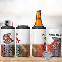Multicolor Fish Pattern Design 4 in 1 Can Cooler Tumbler Fishing Scaled Texture and Custom Name Print - Wonder Print Shop