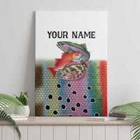 Multicolor Fish Pattern Design Canvas Wall Art Fishing Scaled Texture and Custom Name Print - Wonder Print Shop
