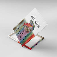 Multicolor Fish Pattern Design Canvas Wall Art Fishing Scaled Texture and Custom Name Print - Wonder Print Shop