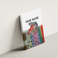Multicolor Fish Pattern Design Canvas Wall Art Fishing Scaled Texture and Custom Name Print - Wonder Print Shop