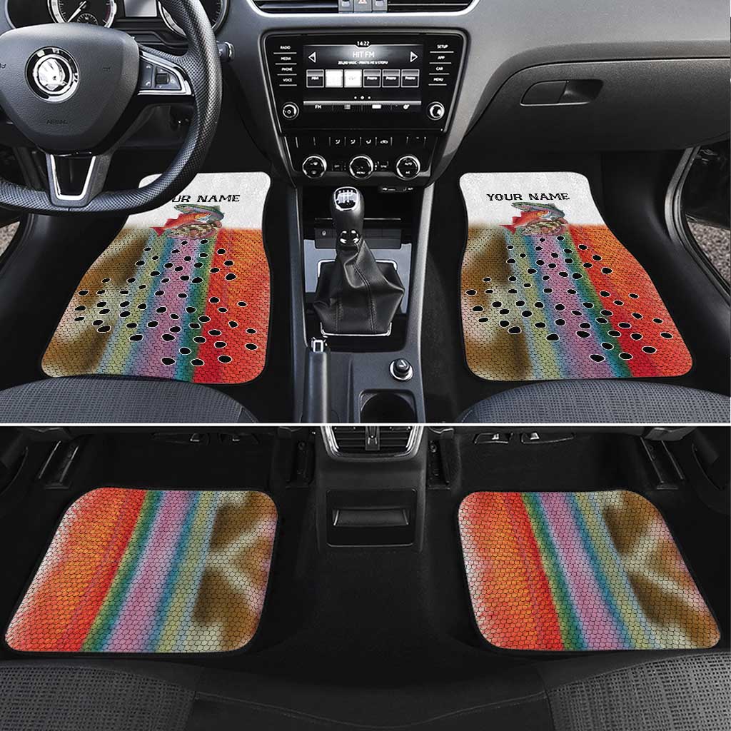 Multicolor Fish Pattern Design Car Mats Fishing Scaled Texture and Custom Name Print - Wonder Print Shop