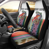 Multicolor Fish Pattern Design Car Seat Cover Fishing Scaled Texture and Custom Name Print - Wonder Print Shop