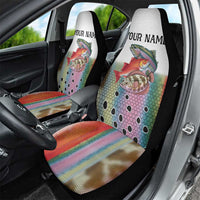 Multicolor Fish Pattern Design Car Seat Cover Fishing Scaled Texture and Custom Name Print - Wonder Print Shop