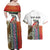 Multicolor Fish Pattern Design Couples Matching Off Shoulder Maxi Dress and Hawaiian Shirt Fishing Scaled Texture and Custom Name Print - Wonder Print Shop