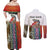 Multicolor Fish Pattern Design Couples Matching Off Shoulder Maxi Dress and Long Sleeve Button Shirt Fishing Scaled Texture and Custom Name Print - Wonder Print Shop