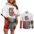 Multicolor Fish Pattern Design Couples Matching Off Shoulder Short Dress and Long Sleeve Button Shirt Fishing Scaled Texture and Custom Name Print - Wonder Print Shop