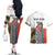 Multicolor Fish Pattern Design Couples Matching Off The Shoulder Long Sleeve Dress and Hawaiian Shirt Fishing Scaled Texture and Custom Name Print - Wonder Print Shop