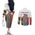 Multicolor Fish Pattern Design Couples Matching Off The Shoulder Long Sleeve Dress and Long Sleeve Button Shirt Fishing Scaled Texture and Custom Name Print - Wonder Print Shop